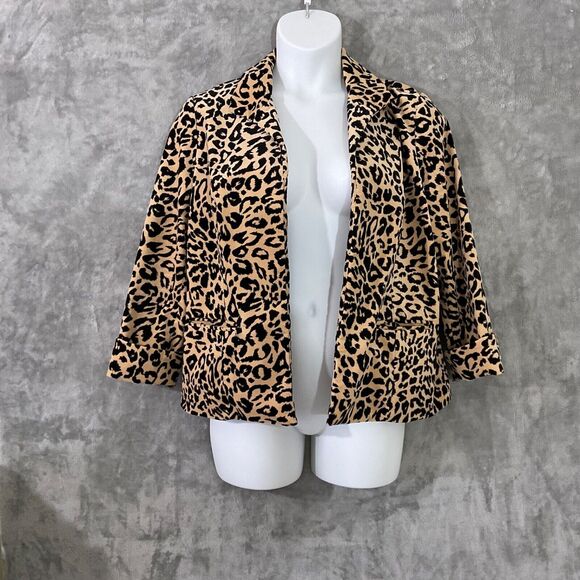 Chico's Blazer Womens Size 2-Large Cheetah Print One Button Bold Casual Jacket - Picture 4 of 15